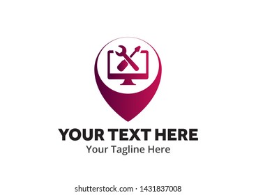 computer service creative illustration vector of graphic , laptop service illustration vector , vector of computer service logo illustration for logo identity and business