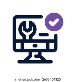 Duotone-Symbol des Computerdiensts. Schlankes und modernes Vektorsymbol für Websites, mobile Apps, Marketingmaterialien und Unternehmensdesign. Voll skalierbar und sofort einsatzbereit.