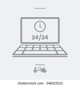 Computer service full time - Vector flat icon