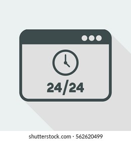 Computer service full time - Vector flat icon