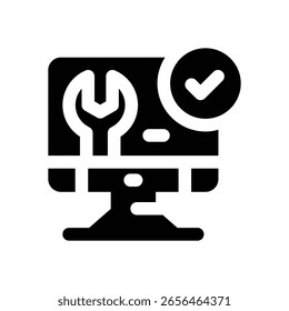 Icono de glifo de servicio de equipo. Icono de Vector fuerte y sólido para Sitios web, interfaces móviles, presentaciones y marca visual. Alta calidad y fácil de editar.