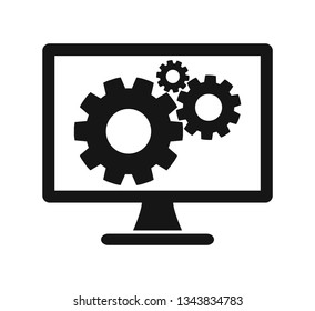 Computer Service Icon. Flat style vector EPS.