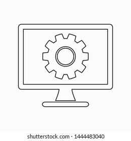 Computer Service Icon. Line style vector EPS.