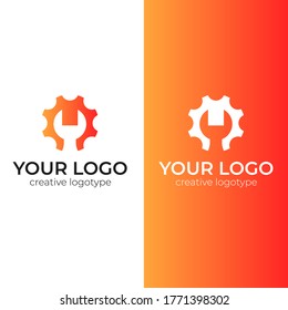computer service logo design minimal and creative logotype vector template