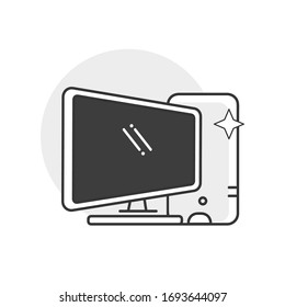 Logotipo O Icono Del Servicio De Computadoras Y Arte De Signos