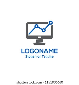 Computer service logo, web service logo, data analytic icon, data processing result symbol