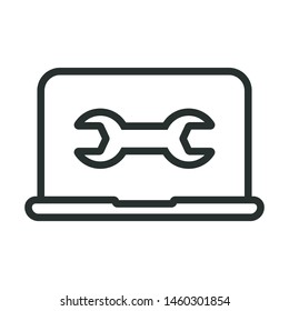 computer service - minimal line web icon. simple vector illustration. concept for infographic, website or app.