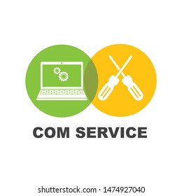 computer service and repair logo icon vector illustration design