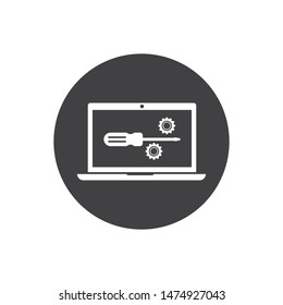 computer service and repair logo icon vector illustration design