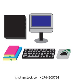 ilustración de icono de color de conjunto de equipo de un diseño vectorial