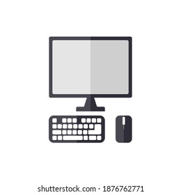 Computer set illustration vector with grey style