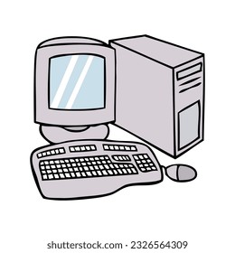 computer set vector illustration,
isolated on white background.Top view