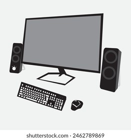 computer set vector isulated on white background