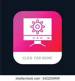 Computer, Setting, Design Mobile App Button. Android and IOS Glyph Version