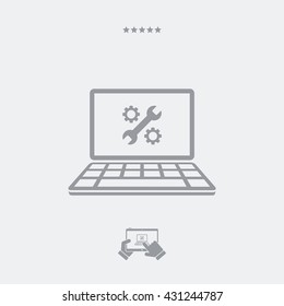 Computer setting flat icon