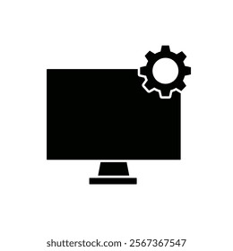 
Computer setting icon isolated on white background.