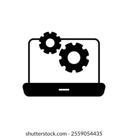 computer setting icon with white background vector stock illustration