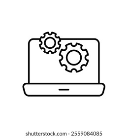 computer setting icon with white background vector stock illustration