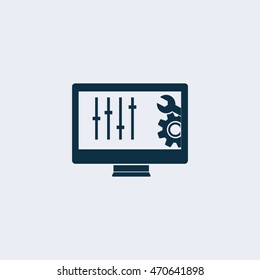 Computer setting icon,Vector illustration