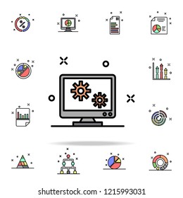 computer settings colored icon. Business charts icons universal set for web and mobile on white background