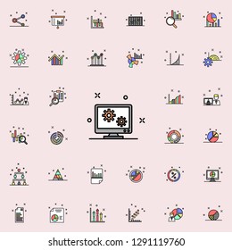 computer settings colored icon. Business charts icons universal set for web and mobile