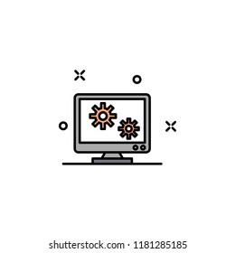 computer settings colored icon. Element of colored business chart icon for mobile concept and web apps. Colored computer settings icon can be used for web and mobile on white background