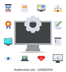 computer settings colored icon. Programming icons universal set for web and mobile