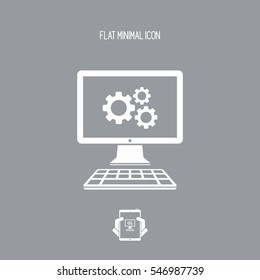 Computer settings flat icon