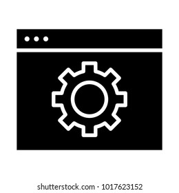 Computer Settings Icon.  96x96 for Web Graphics and Apps.  Gear Simple Minimal Pictogram. Vector