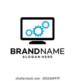 Computer Settings Icon Logo Design Template Illustration Vector