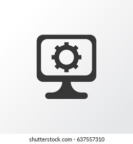 Computer Settings Icon Symbol. Premium Quality Isolated PC Element In Trendy Style.