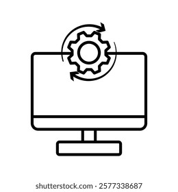 Computer Settings icon vector. simple icons Update, upgrade, configuration, customization, options, progress bar and installation concept icons isolated o