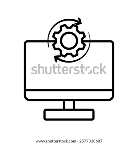 Computer Settings icon vector. simple icons Update, upgrade, configuration, customization, options, progress bar and installation concept icons isolated o