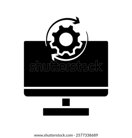 Computer Settings icon vector. simple icons Update, upgrade, configuration, customization, options, progress bar and installation concept icons isolated o