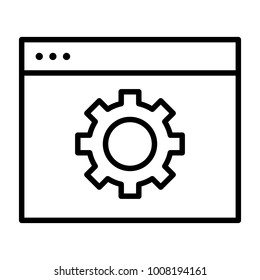 Computer Settings Line Icon.  96x96 for Web Graphics and Apps.  Gear Simple Minimal Pictogram. Vector