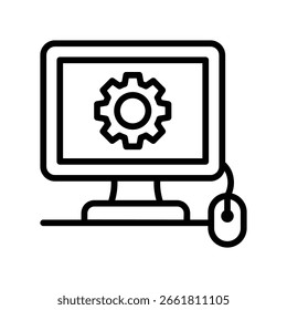 Ícone de estrutura de tópicos do vetor de configurações do computador. Arquivo EPS 10