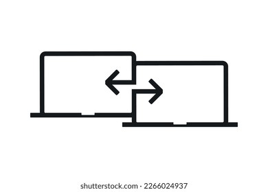 Computer sharing exchange icon. Illustration vector