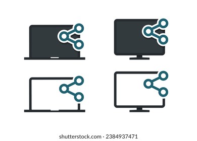 Computer sharing icon. Illustration vector