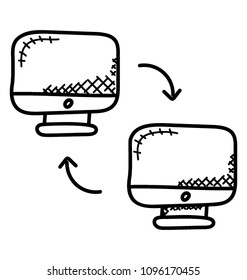 Computer sharing via server network, client server 
