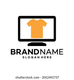 Computer Shirt Icon Logo Design Template Illustration Vector