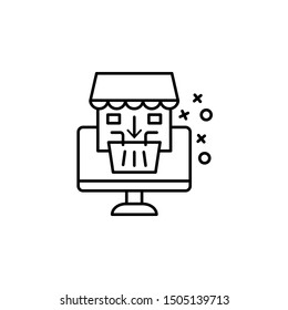 Computer shop basket shopping icon. Element of online shopping icon