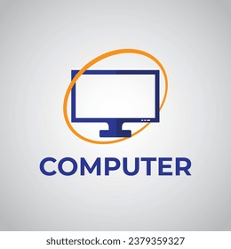 Computer Shop Logo Royalty Free Vector
