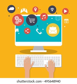 Computer and shopping online design