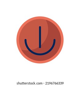 Computer shutdown symbol and technology icon button. Off power illustration and push sign. Start energy control and internet element. Stop circle design and connection pc supply. Pictogram hardware