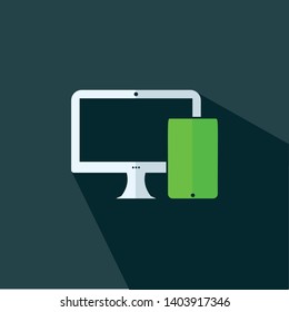 Computer sign icon - Flat laptop icon