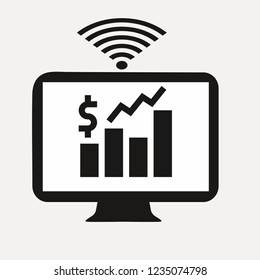 computer signal dollar gear vector icon