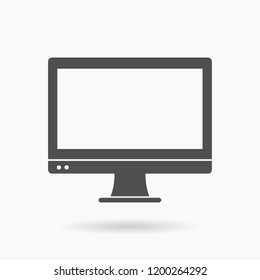 Computer Silhouette Business Icon Illustration.