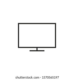 COMPUTER, A simple linear drawing on a white background, technology and modern technology, EDITABLE STROKE. computer.