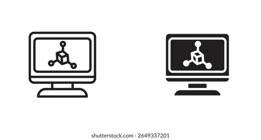 Computer simulation icon Design Illustrations. editable web icons