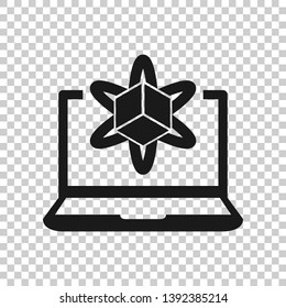 Computer Simulation Icon In Transparent Style. Vr Device Vector Illustration On Isolated Background. Technology Business Concept.